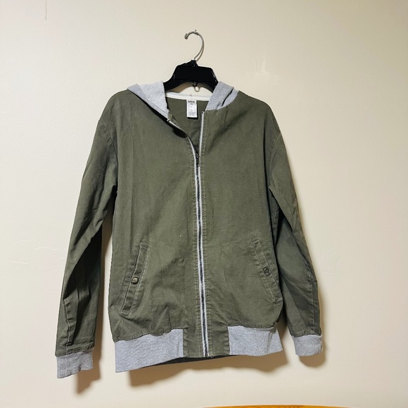 Balera | Olive Green Utility Bomber Jacket With Gray Hood and Cuffs Women’s Med - Picture 1 of 10